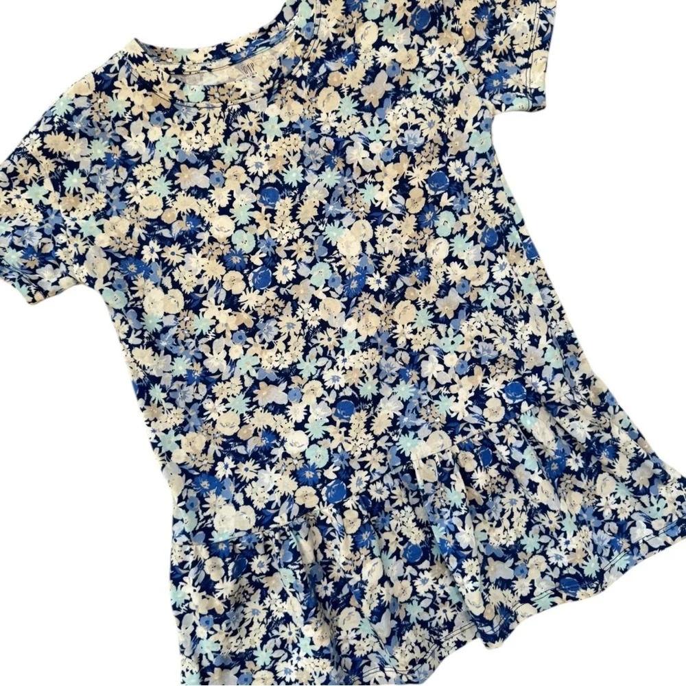 GAP Floral Blue and White Dress 4-5 NWOT
